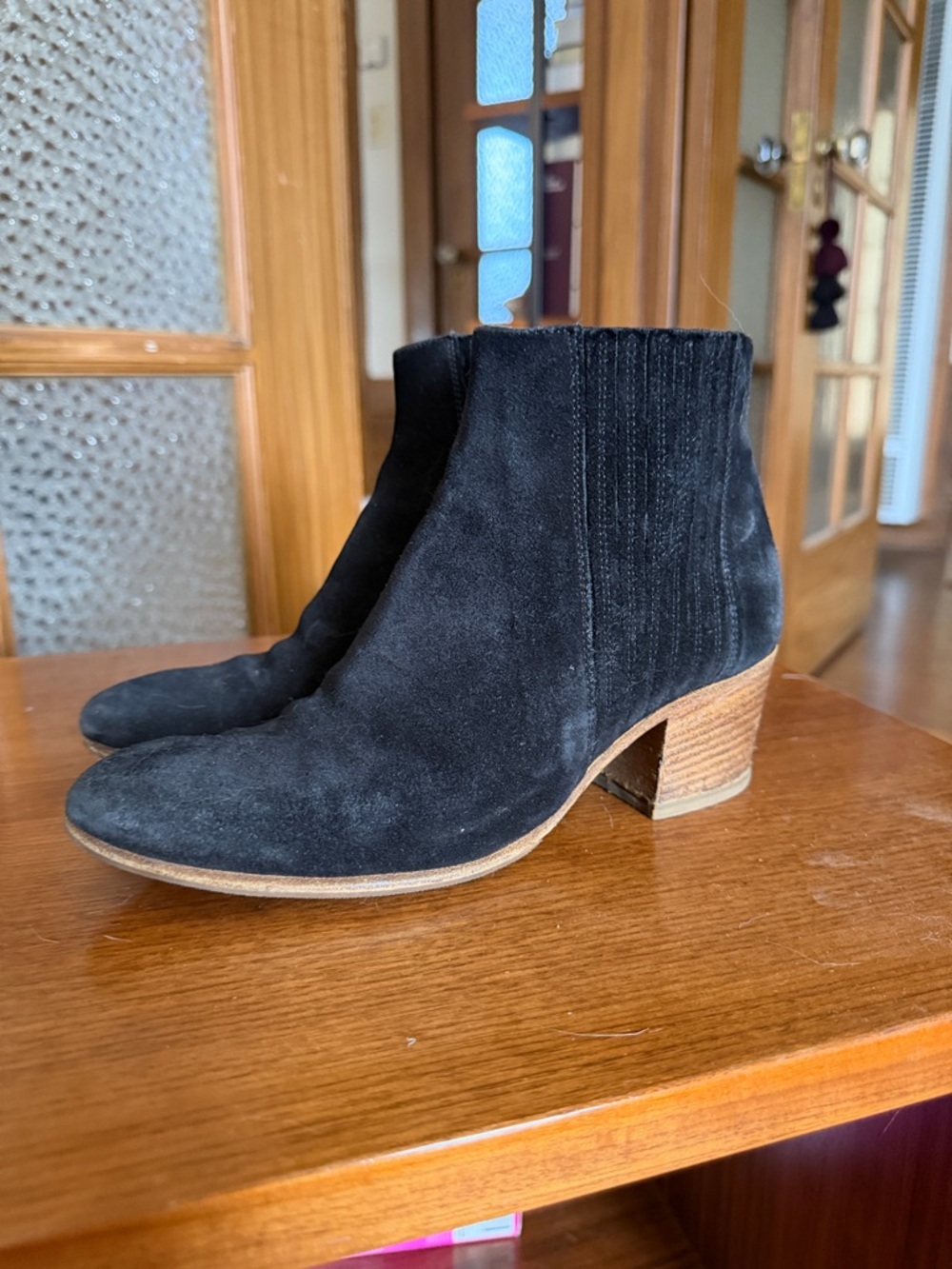 Vince Black Suede Women's Ankle Boots size 36 - Picture 4 of 5